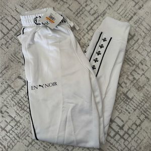 En Noir T7 Track Pant Size Small, Black & White